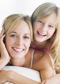 stock photo of girl with her mother